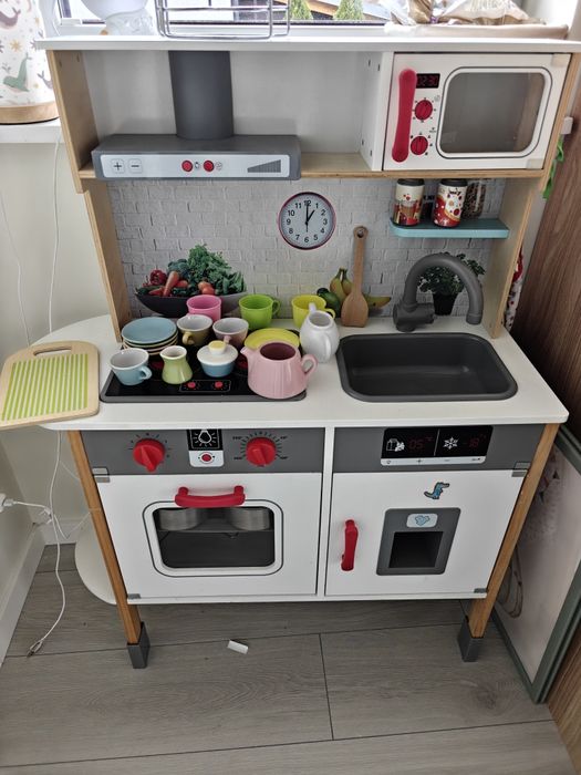 Dziecięca kuchnia zabawkowa drewniana dużo dodatków!