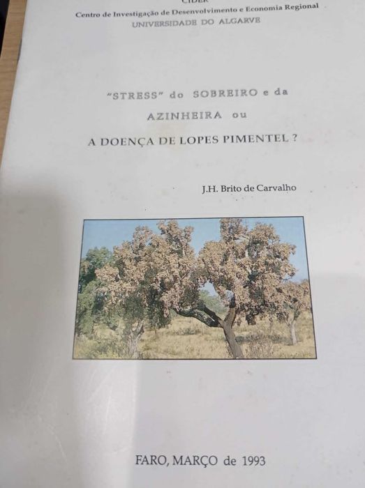 vendo livro Stress do sobreiro e da azinheira
