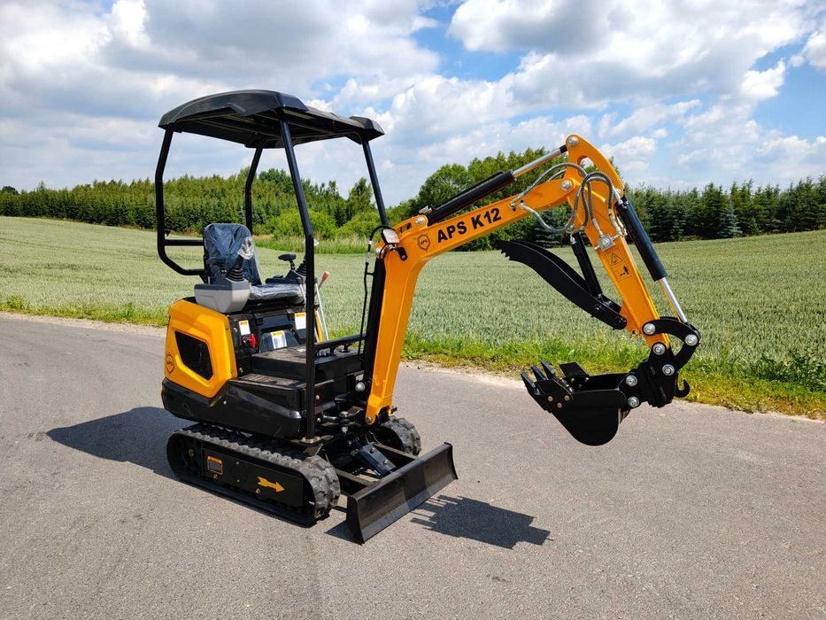 Minikoparka APS K12 | 950 kg | Wąska 93 cm | Gwarancja | Serwis | Joystick | KOOP 7kW