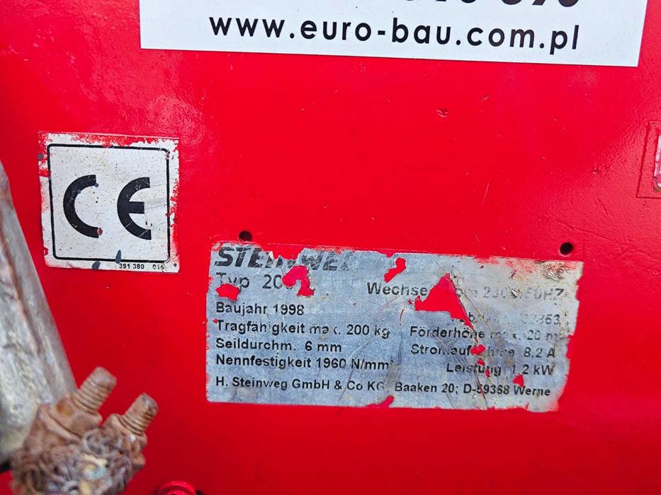 Winda drabina dekarska Steinweg 12m 230V wyciąg wciągarka dachowa do transportowania dachówki papy Nr37 Böcker