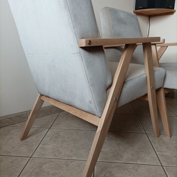 Fotel typu Lisek z PRL po renowacji