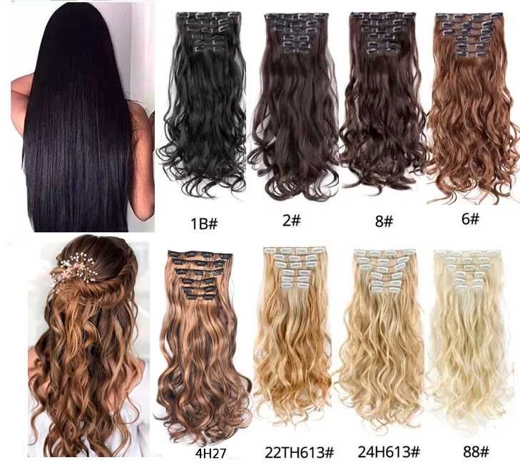 Extensoes Banda Tictac Liso Encaracolado Natural parece Cabelo Humano