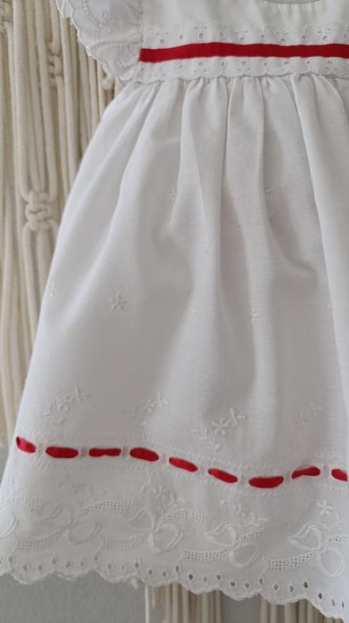 Handmade sukienka Boho biała roz.80/86