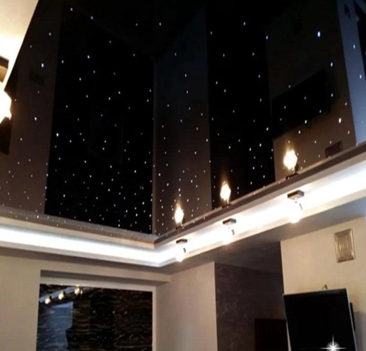 Nowoczesne sufity napinane światło LED i design