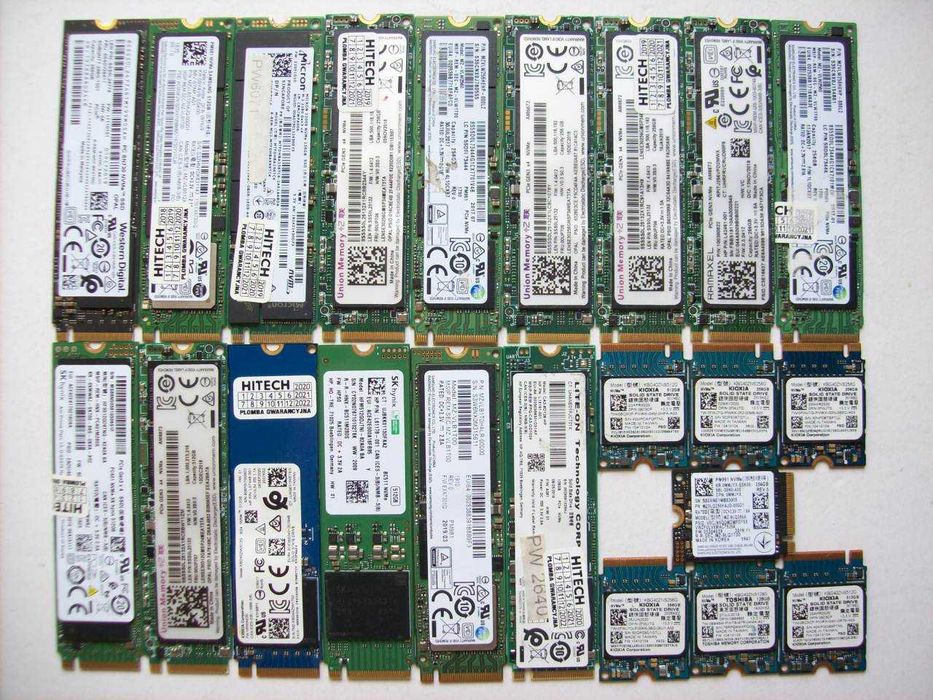 22 dyski komputerowe SSD ze złączem M2 PCIe NVMe - 1tb, 512gb, 256gb, 128gb
