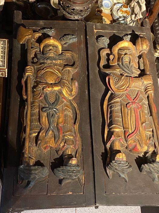 Portas Talhas Chinesas Templo Madeira entalhada China Séc XIX 69 cm