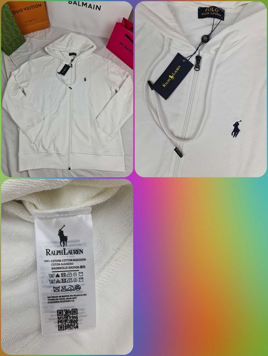 Bluza męska rozpinana kaptur ea7 maly znaczek ralph logowane
