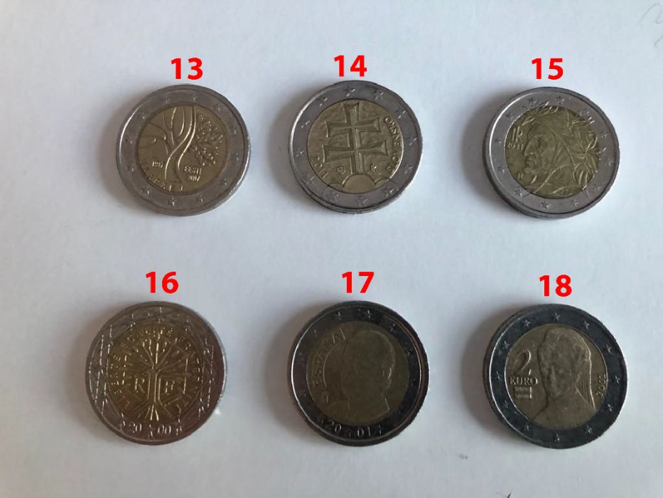 Moedas 2 euros antigas