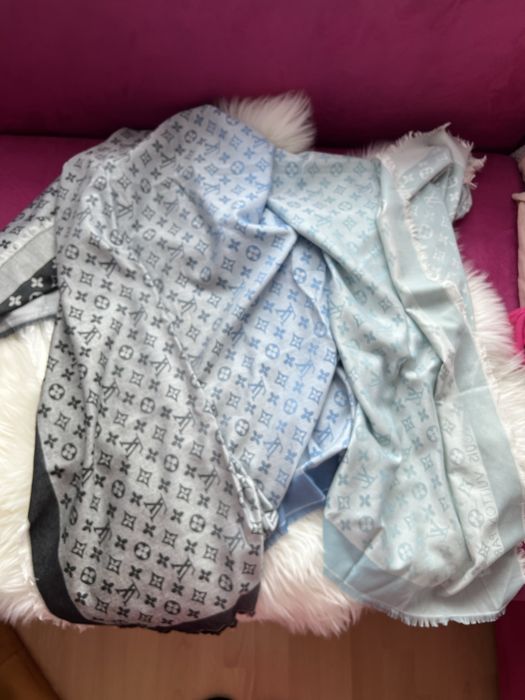 Louis vuitton szal szalik szaliczek chusta chustka z lv niebieska