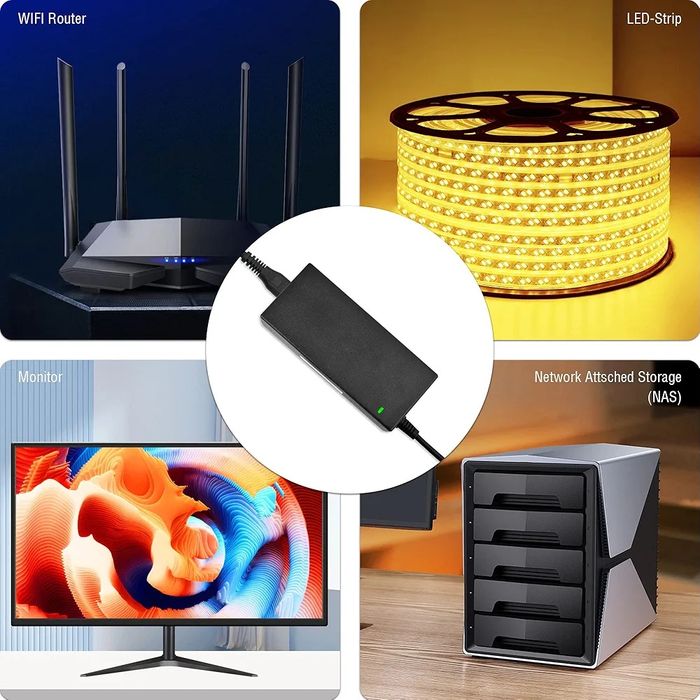 Leicke Zasilacz 12V 5A 60W Wtyczka 55x25mm do NAS Router TV Dysk LED