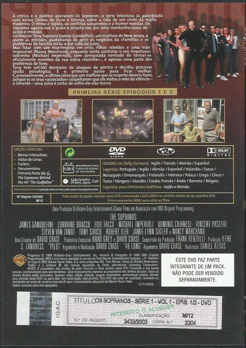 Os Sopranos: A Primeira Série (6 DVD)