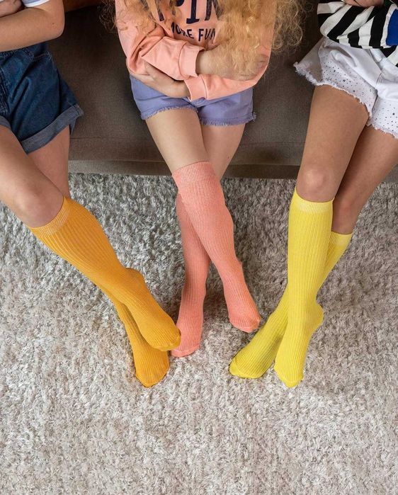 Дитячі підколінки у рубчик бавовняні 7-12 років преміум якості