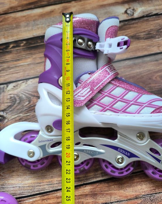 Rolki dla dziewczynki, regulowane ze świecącymi kołami