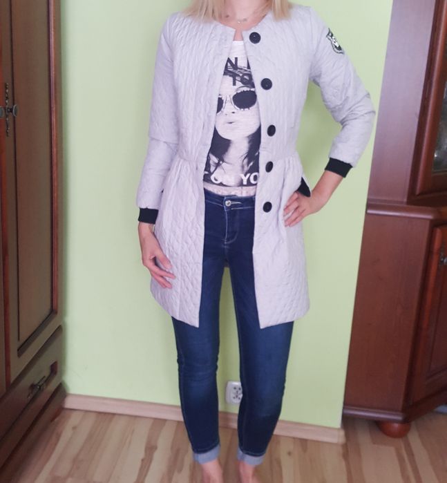 płaszczyk By o la la szary piękny XS / S