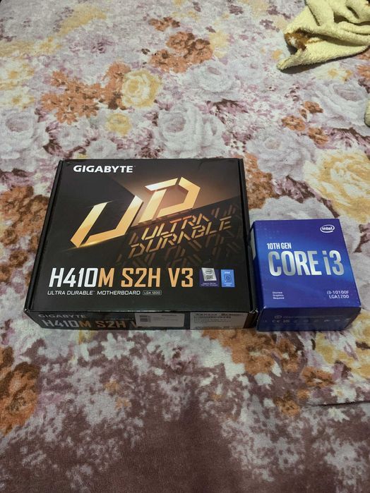 Комплект I3 10100f +материнська плата gigabyte H410M S2H V3