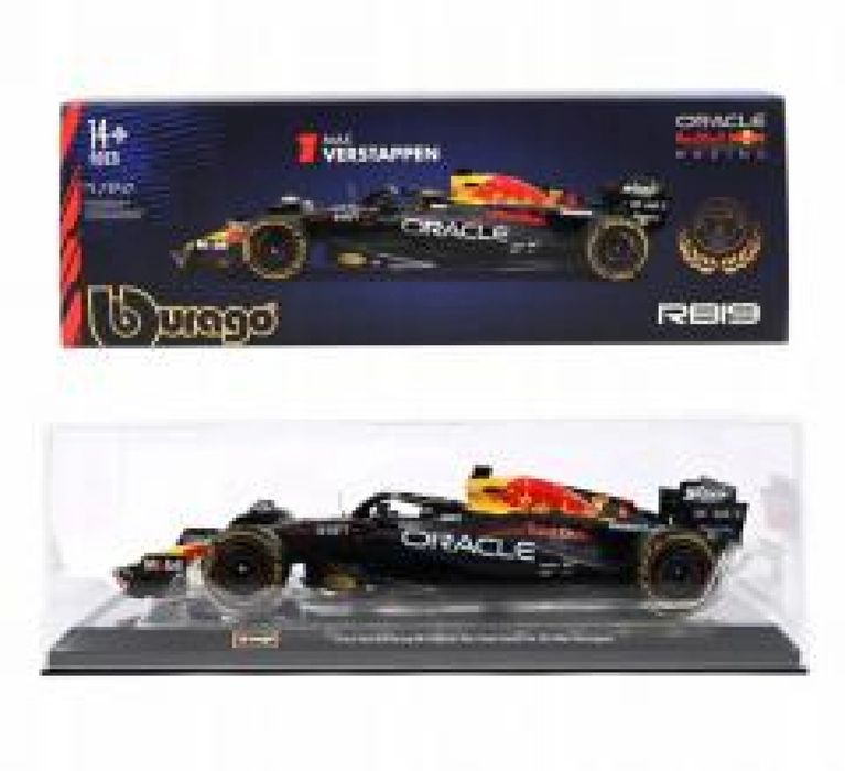F1 Oracle Red Bull RB19 M.Verstappen 1:24 BBURAGO pudełko,120x90 mm