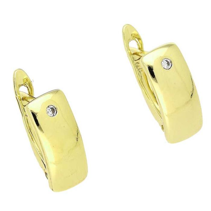 84013 Kolczyki 14k pozłacane 14/6 MM eleganckie z cyrkoniami