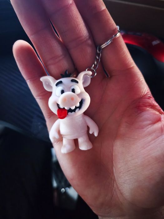 Brelok zwariowana świnka druk 3d