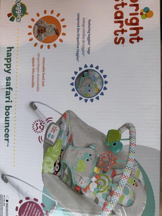 Шезлонг Bright Happy Safari Bouncer  дитячий музичний вібрація