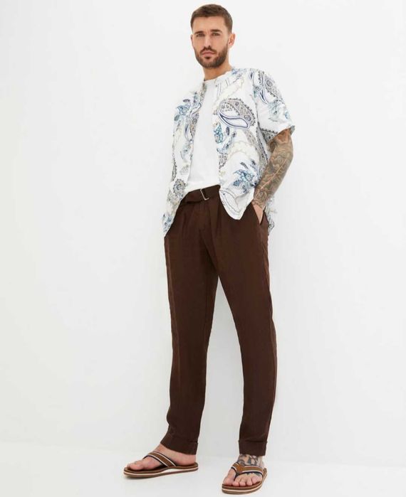 Spodnie męskie lniane 58