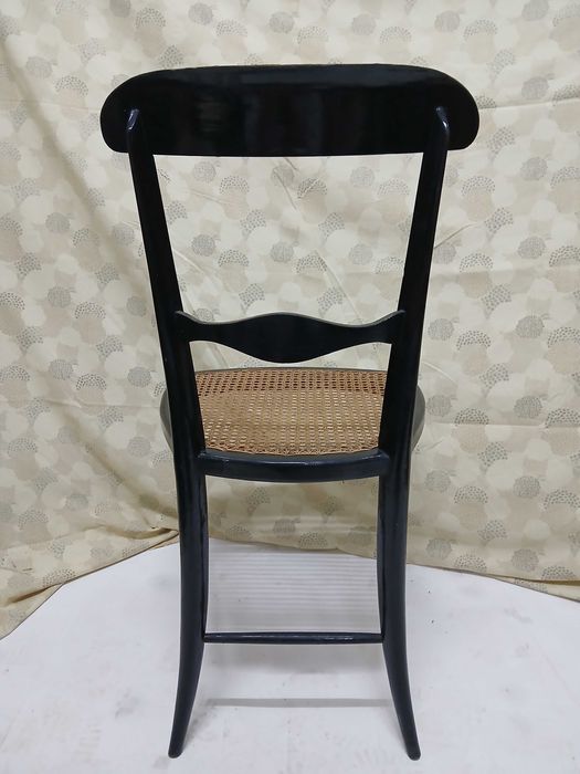 Cadeira Preta Palhinha - Campanino Chiavari - Fratelli Levaggi 1950
