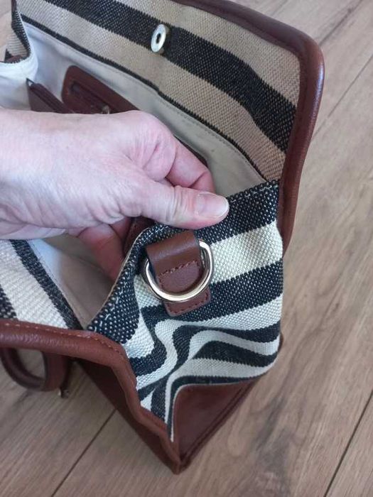 Jasper Conran torebka do ręki na ramię pasy bawełna juta