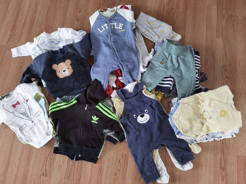 Paka zestaw rozmiar 68 ubranka dla chłopca 56 szt paczka