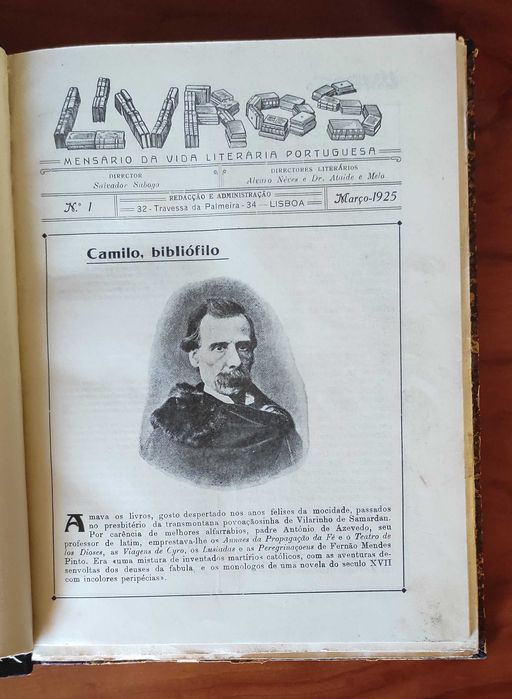 Livros. Mensário da Vida Literária Portuguesa