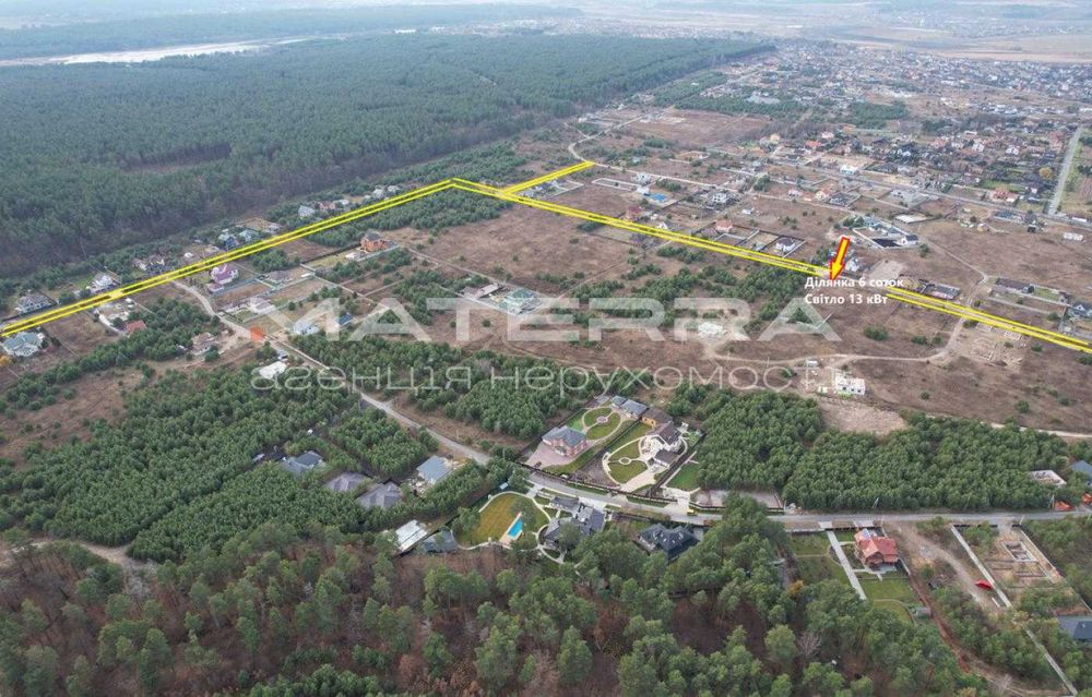 Бобриця Продаж земельної ділянки 6,2 соток, 13 кВт електрики Хороше місце поруч ЛІС