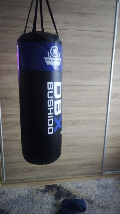 Worek treningowy bokserski 15kg 80cm + rękawice 6 OZ