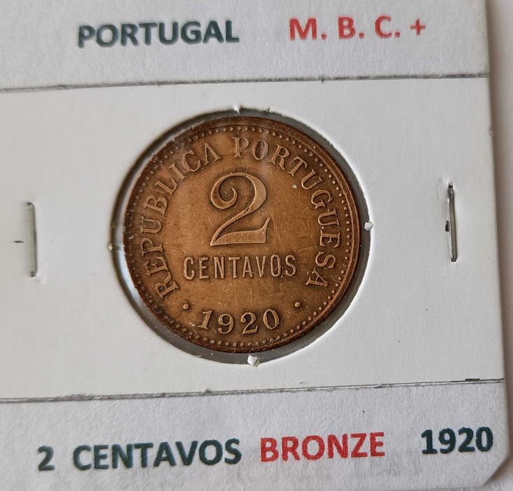 3 Moedas de 2 Centavos da 1ª República portuguesa ( Bronze )