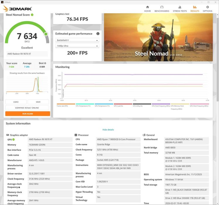 Novo StealthRGB AMD 9800X3D/16GB 9070XT/32GB DDR5-6000/2TB/1000WATX3.1