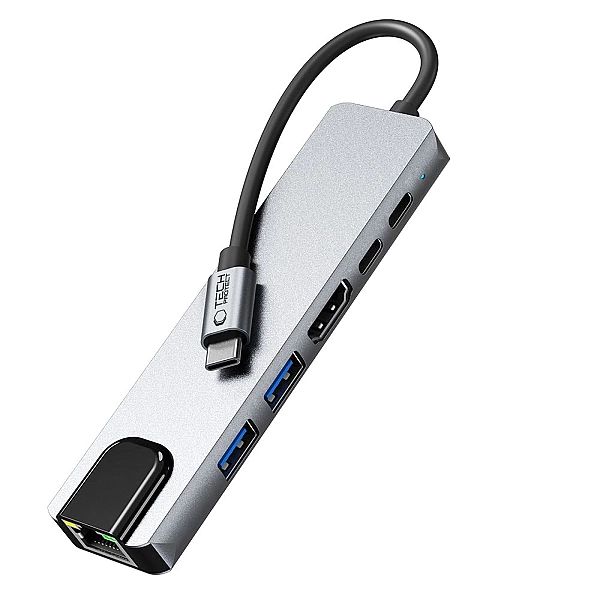 Tech-Protect Hb02 Hub Adapter 6In1 Type-C + Usb2.0 + Usb3.0 + Hdmi 4K