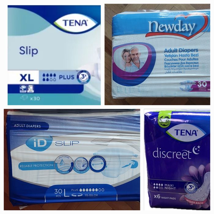 Підгузки памперс для дорослих TENA XL, NEWDAY L; товари  для лежачих л