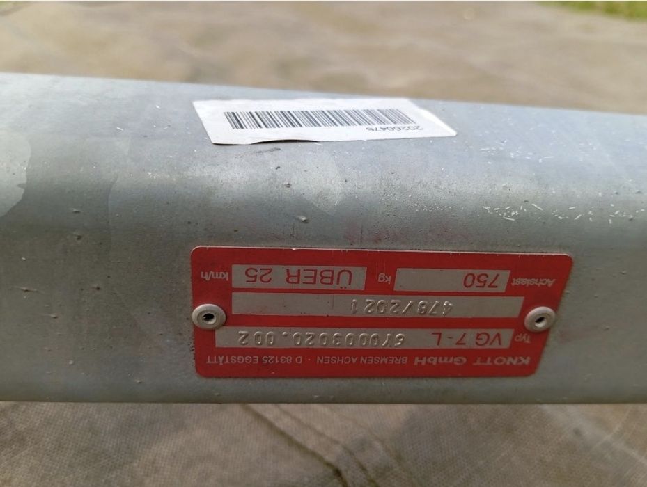 Nowa oś ośka KNOTT 750kg amortyzowana przyczepka podłodzizowa łódka