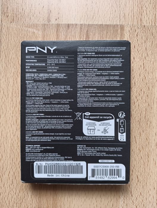 SSD накопичувач PNY CS900 250GB