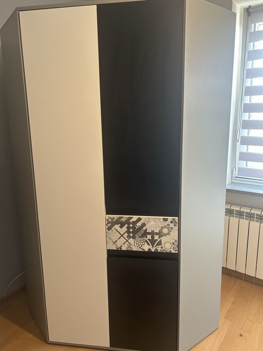 Wójcik szafa narożna bialo szaro czarna