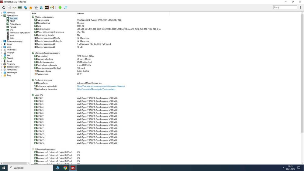 Procesor AMD Ryzen 7 8700F 8R/16W 4,1GHz/5,0GHz Turbo Socket AM5 WWA