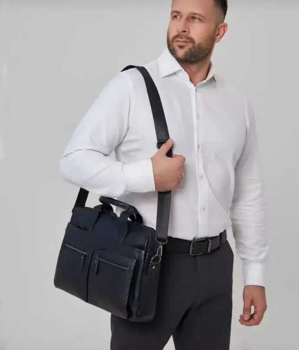 Чоловіча шкіряна сумка новий діловий портфель для документів А4 кожа