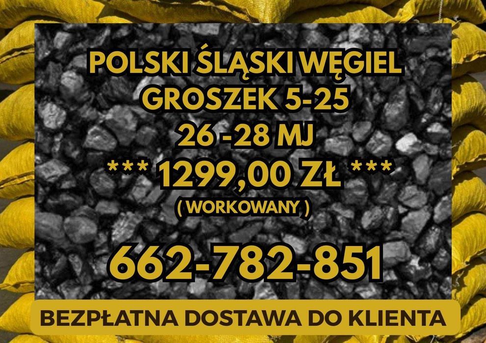 POLSKI ŚLĄSKI WĘGIEL : GROSZEK 5-25, 26-28MJ - Transport Gratis !