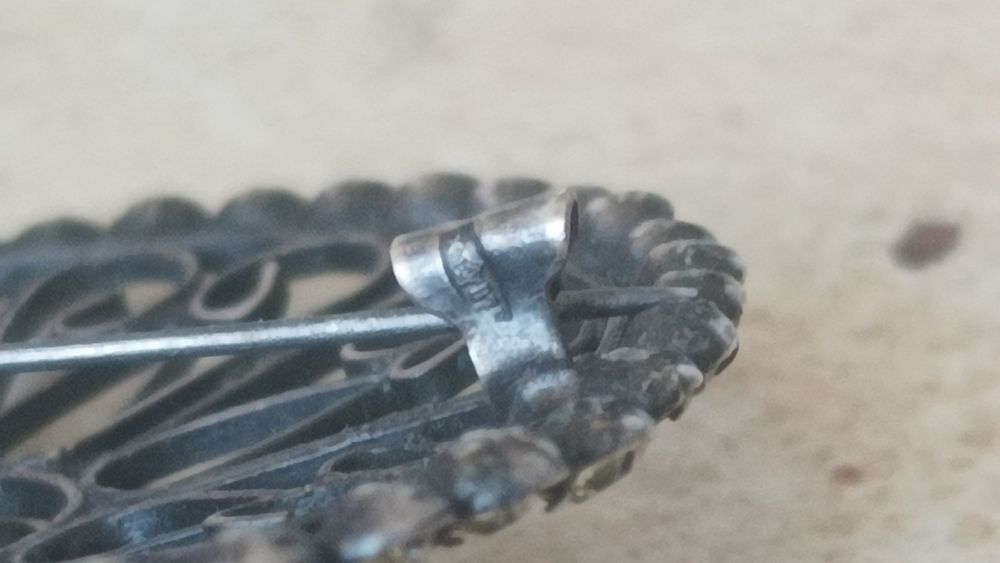 серебрянная брошь СССР.875.