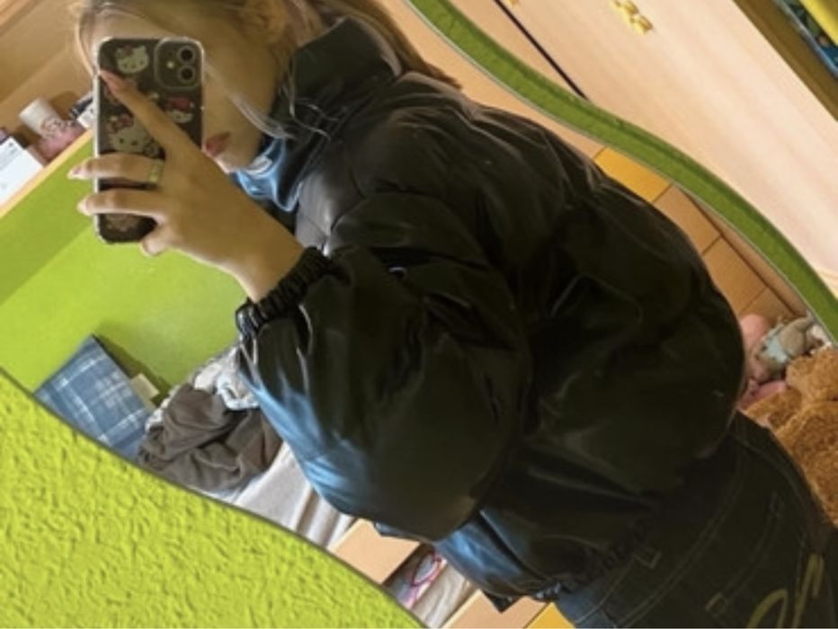 Casaco Puffer Pele Preto