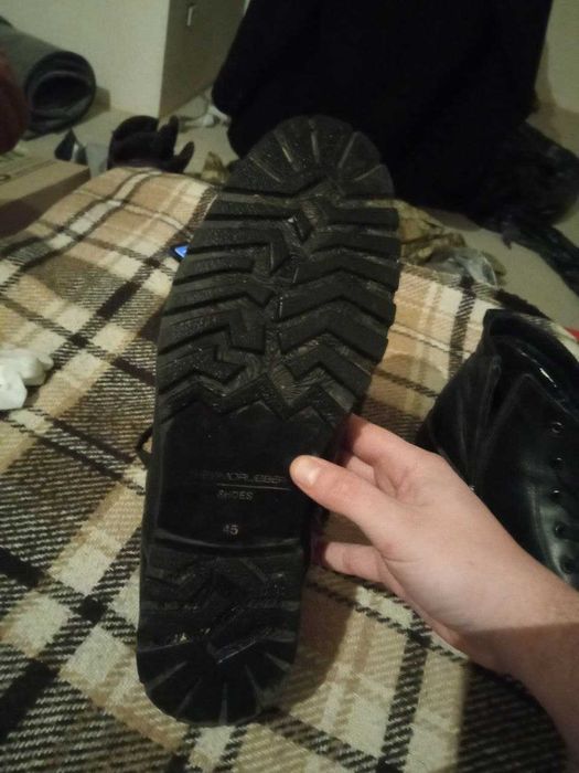 Пара теплих зимових водонепроникних чоловічих черевиків 45р. чорні