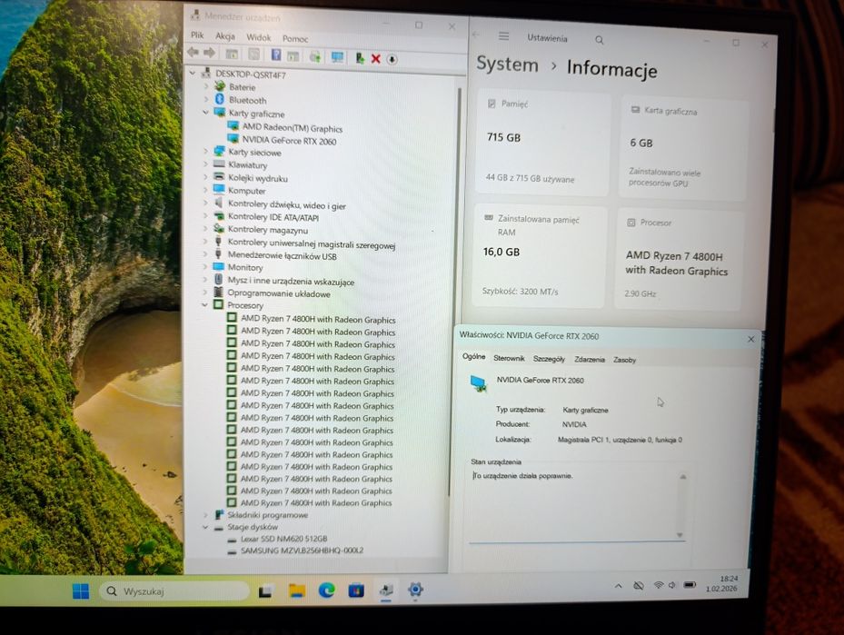 Legion 5 120Hz Ryzen 7 4800H RTX 2060 16RAM 715 SSD