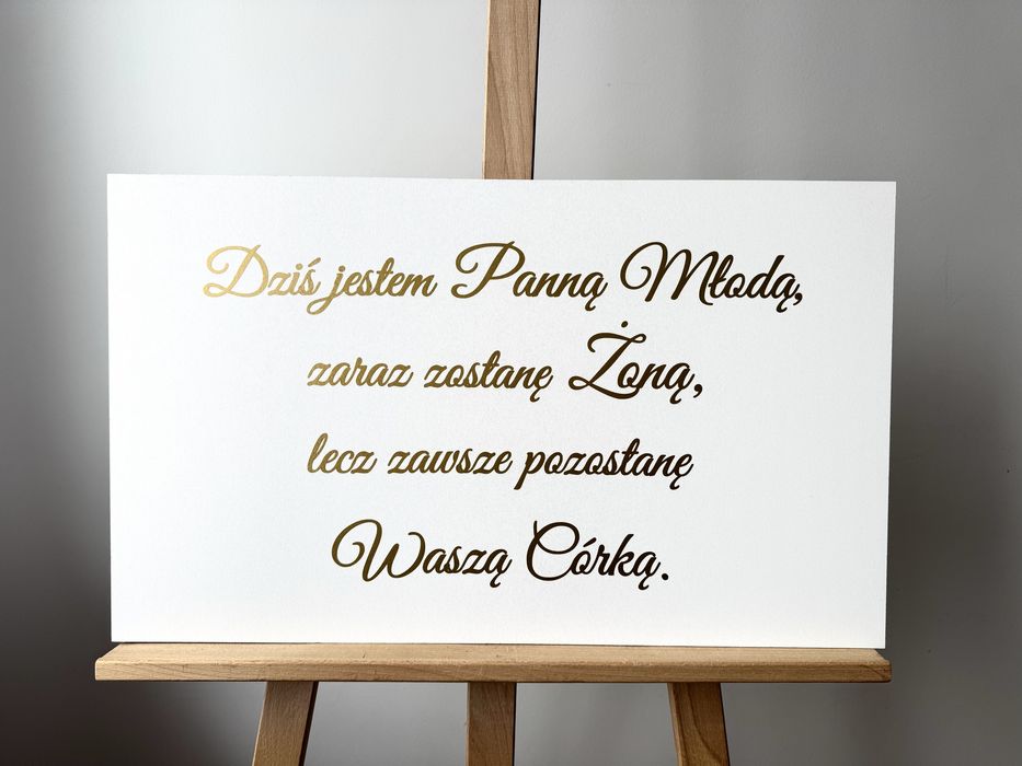 Tablica powitalna tablica ślubna wesele Dziś jestem Panną Młodą