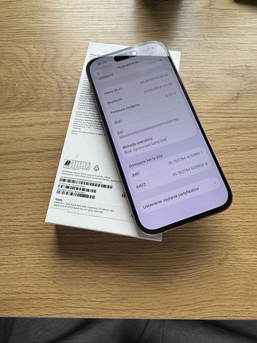 iPhone 15 Pro 128GB 100% | Natural Titanium | Okazja !