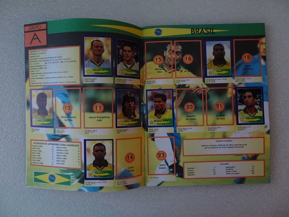Caderneta de cromos de futebol Mundial de Futebol Francia 1998(tem 266