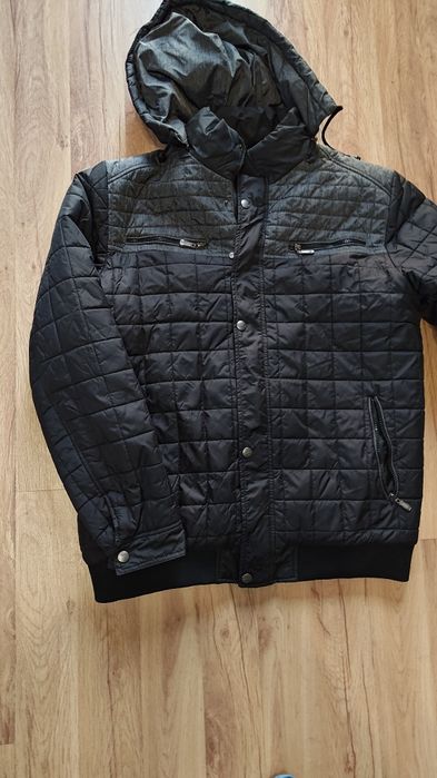 Kurtka zimowa czarno-szara XL