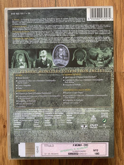Monstros da Universal - 4 dvds