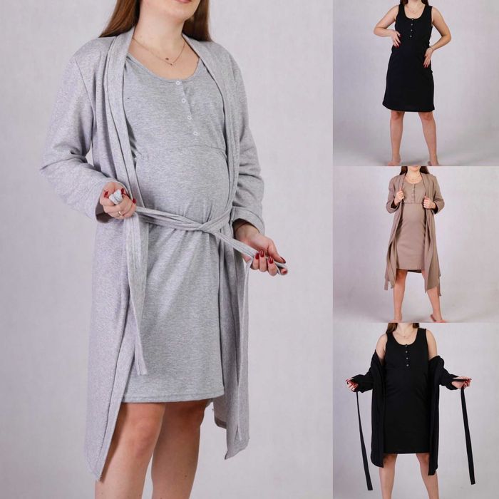 Комплекти з халатом та сорочки широка бретель для вагітних